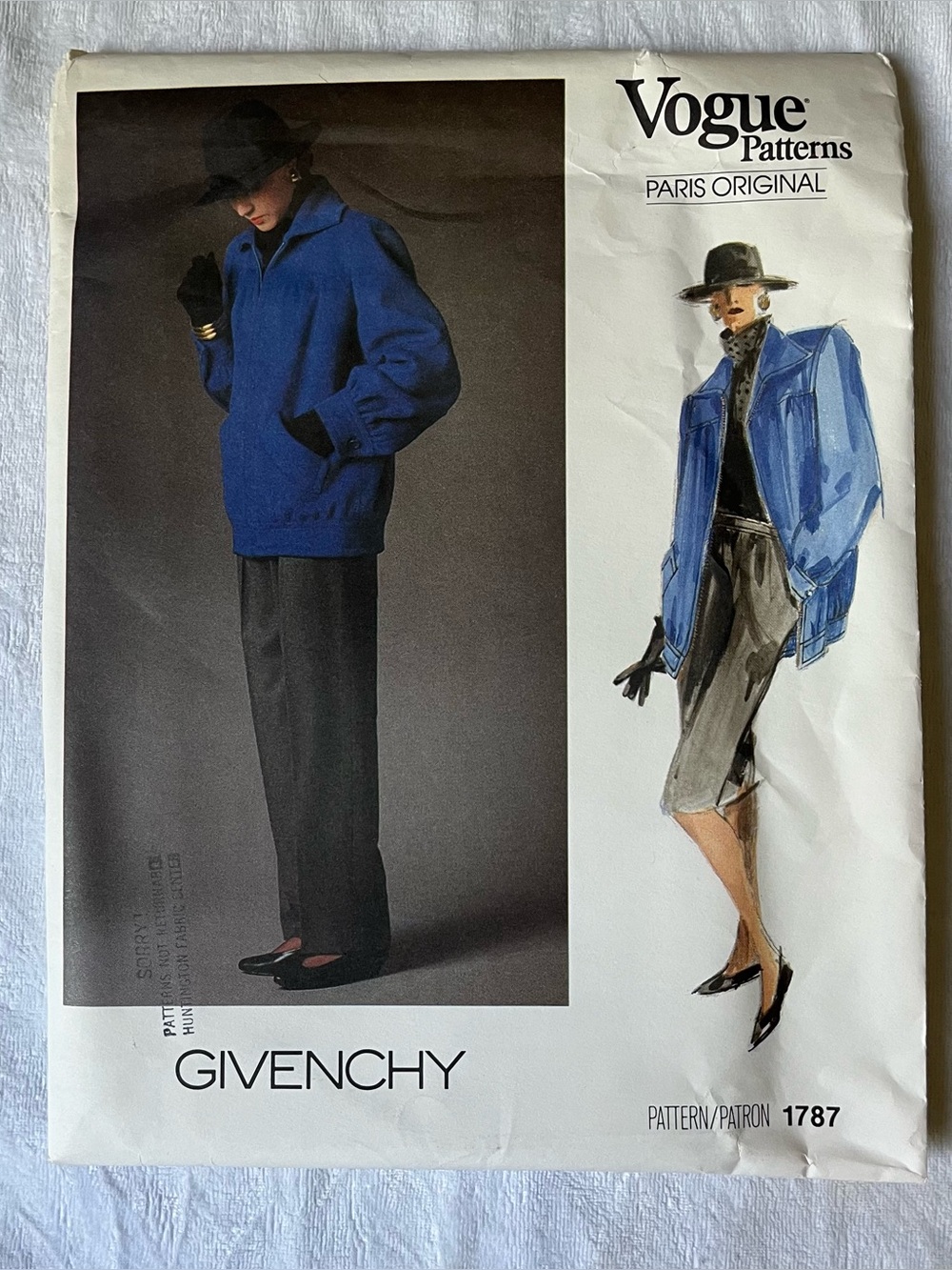 Vogue Paris Originals Givenchy jacket pants Skirt women’s pattern 1787 Size 8